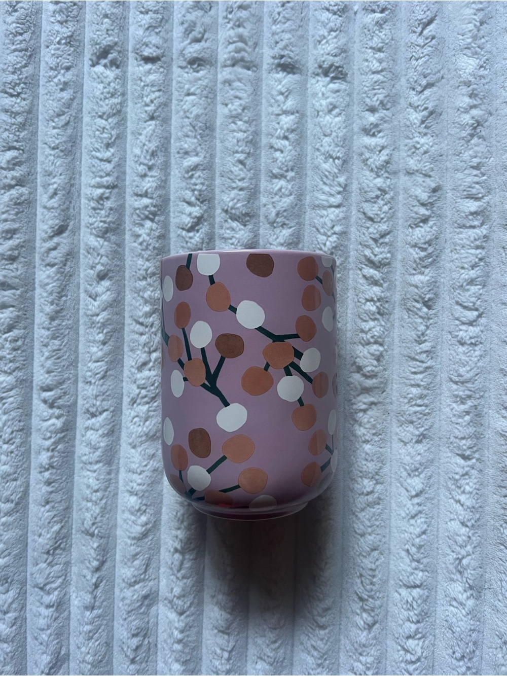 Blush Dot Ceramic Mug with Branch Motif - Indigo